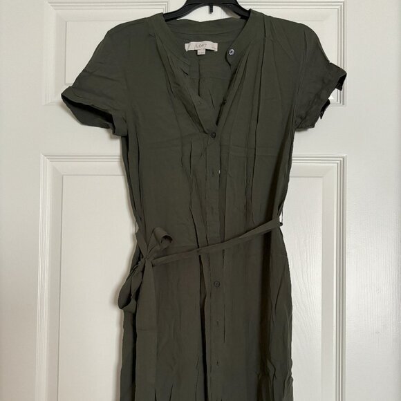 Loft Dress Olive Green Size 6P - Picture 1 of 3